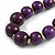 Purple Wood Bead Necklace - 48cm L/ 3cm Ext - view 4