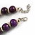 Purple Wood Bead Necklace - 48cm L/ 3cm Ext - view 6