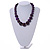 Purple Wood Bead Necklace - 48cm L/ 3cm Ext - view 2