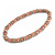 Peach Orange Acrylic Bead and Metal Ring Stretch Necklace In Silver Tone - 38cm L - view 4