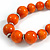 Orange Graduated Wooden Bead Necklace - 70cm Long - view 4