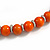 Orange Graduated Wooden Bead Necklace - 70cm Long - view 5