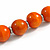 Orange Graduated Wooden Bead Necklace - 70cm Long - view 6