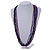 Long Multistrand Purple, Silver Glass/ Wood Bead Necklace - 100cm L - view 2