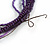 Long Multistrand Purple, Silver Glass/ Wood Bead Necklace - 100cm L - view 5