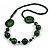 Stylish Animal Print Wooden Bead Necklace (Green/ Black) - 80cm Long - view 4