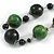 Stylish Animal Print Wooden Bead Necklace (Green/ Black) - 80cm Long - view 3