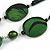 Stylish Animal Print Wooden Bead Necklace (Green/ Black) - 80cm Long - view 5