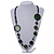 Stylish Animal Print Wooden Bead Necklace (Green/ Black) - 80cm Long - view 2