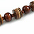 Brown Wood Button & Bead Chunky Necklace - 60cm Long - view 5