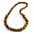 Animal Print Wooden Bead Necklace in Yellow/ Black - 76cm Long - view 2