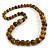 Animal Print Wooden Bead Necklace in Yellow/ Black - 76cm Long - view 4