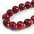 Animal Print Wooden Bead Necklace in Deep Pink/ Black - 76cm Long - view 4