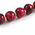 Animal Print Wooden Bead Necklace in Deep Pink/ Black - 76cm Long - view 5