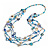 Long Multistrand Sea Shell/ Semiprecious Stone & Simulated Pearl Necklace in Inky Blue/ Antique White/ Sky Blue - 100cm L