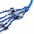 Long Multistrand Blue Shell/ Glass Bead Necklace - 80cm Length - view 4