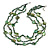 3 Strand Green/ Black Glass, Shell Bead and Semiprecious Stone Necklace - 66cm Length