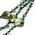3 Strand Green/ Black Glass, Shell Bead and Semiprecious Stone Necklace - 66cm Length - view 4