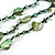 3 Strand Green/ Black Glass, Shell Bead and Semiprecious Stone Necklace - 66cm Length - view 5