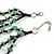 3 Strand Green/ Black Glass, Shell Bead and Semiprecious Stone Necklace - 66cm Length - view 7