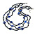 3 Strand Purple Blue/ Black Glass, Shell Bead and Semiprecious Stone Necklace - 68cm Length - view 6