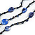 3 Strand Purple Blue/ Black Glass, Shell Bead and Semiprecious Stone Necklace - 68cm Length - view 4