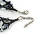 3 Strand Purple Blue/ Black Glass, Shell Bead and Semiprecious Stone Necklace - 68cm Length - view 7