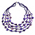 Multistrand Purple Sea Shell and Glass Bead Necklace - 80cm Long - view 3