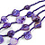 Multistrand Purple Sea Shell and Glass Bead Necklace - 80cm Long - view 4