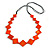 Long Orange Bone Square Bead Black Cotton Cord Necklace - 82cm L - view 4
