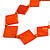 Long Orange Bone Square Bead Black Cotton Cord Necklace - 82cm L - view 3