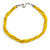 Yellow Glass Multistrand Twisted Necklace - 45cm L/ 7cm Ext - view 3