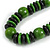 Chunky Beaded Cotton Cord Necklace (Black & Green) - 64cm L - view 4