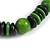 Chunky Beaded Cotton Cord Necklace (Black & Green) - 64cm L - view 5