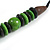 Chunky Beaded Cotton Cord Necklace (Black & Green) - 64cm L - view 6