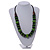 Chunky Beaded Cotton Cord Necklace (Black & Green) - 64cm L - view 2