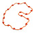 Long Acrylic Star Glass Bead Necklace in Orange - 104cm Long - view 3