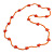 Long Acrylic Star Glass Bead Necklace in Orange - 104cm Long - view 4