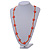Long Acrylic Star Glass Bead Necklace in Orange - 104cm Long - view 2