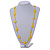 Long Acrylic Star Glass Bead Necklace in Banana Yellow - 104cm Long - view 2
