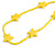 Long Acrylic Star Glass Bead Necklace in Banana Yellow - 104cm Long - view 5