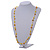 Delicate Ceramic Bead and Glass Nugget Cord Long Necklace In Yellow - 96cm Long - view 2