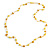 Delicate Ceramic Bead and Glass Nugget Cord Long Necklace In Yellow - 96cm Long - view 4