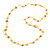 Delicate Ceramic Bead and Glass Nugget Cord Long Necklace In Yellow - 96cm Long - view 5