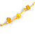 Delicate Ceramic Bead and Glass Nugget Cord Long Necklace In Yellow - 96cm Long - view 3