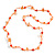 Delicate Ceramic Bead and Glass Nugget Cord Long Necklace In Orange - 96cm Long - view 3