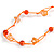 Delicate Ceramic Bead and Glass Nugget Cord Long Necklace In Orange - 96cm Long - view 4
