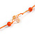 Delicate Ceramic Bead and Glass Nugget Cord Long Necklace In Orange - 96cm Long - view 5
