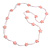 Long Acrylic Star Glass Bead Necklace in Light Pink - 104cm Long - view 4
