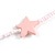 Long Acrylic Star Glass Bead Necklace in Light Pink - 104cm Long - view 6